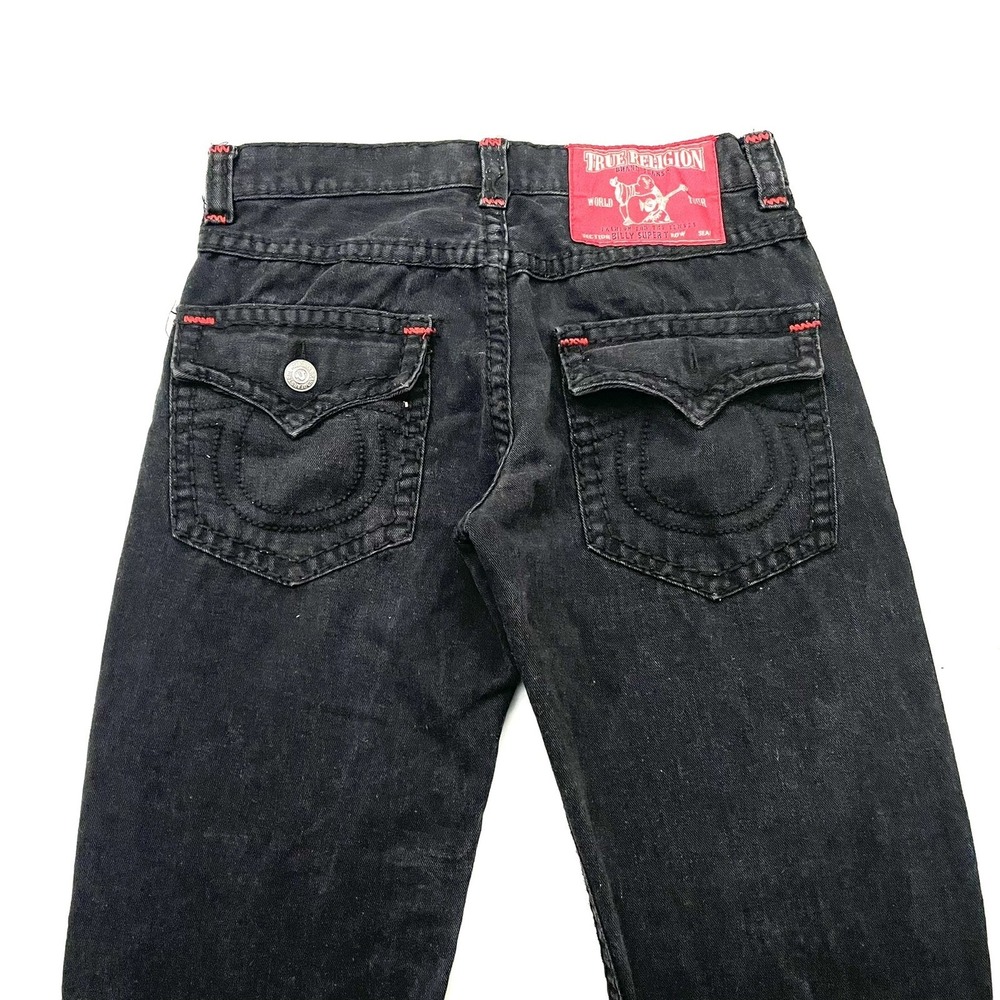 Vintage True Religion Billy Super T Jeans 32x31 Black Flap Pockets Made in USA